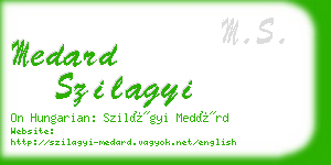 medard szilagyi business card